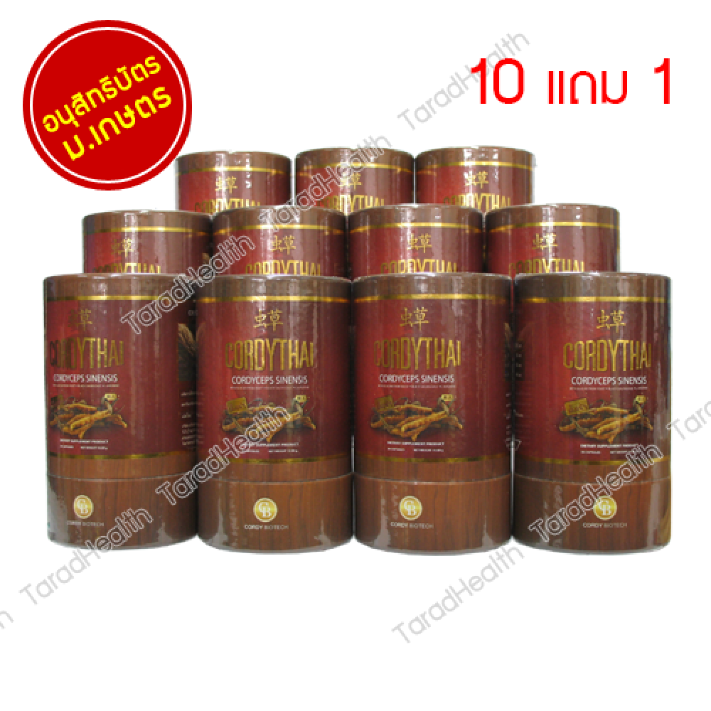 ถั่งเช่า คอร์ดี้ไทย (ม.เกษตรศาสตร์) สำหรับผู้ชาย 30 แคปซูล x 10 แถม 1 ถั่งเช่า คอร์ดี้ไทย (ม.เกษตรศาสตร์) สำหรับผู้ชาย 30 แคปซูล x 10 แถม 1