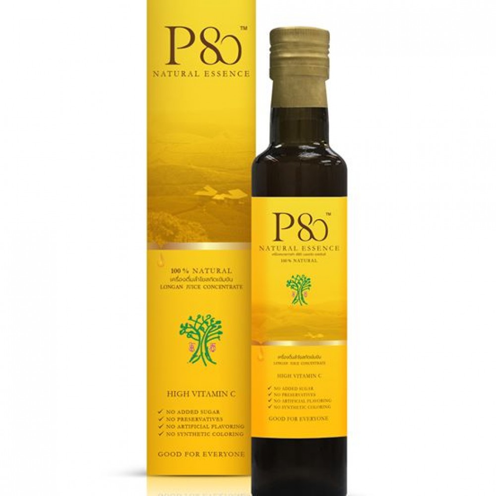 P80 เครื่องดื่มลำไยสกัดเข้มข้น 260 มล. ( ธรรมชาติ 100%) P80 เครื่องดื่มลำไยสกัดเข้มข้น 260 มล. ( ธรรมชาติ 100%)